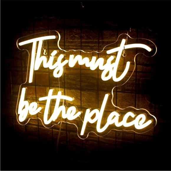 Cursive Text White Neon This Must Be The Place Wedding Party Birthday LED Light - Picture 7 of 7